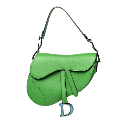 Christian Dior Grained Calfskin Saddle Bag Green 1 of 9