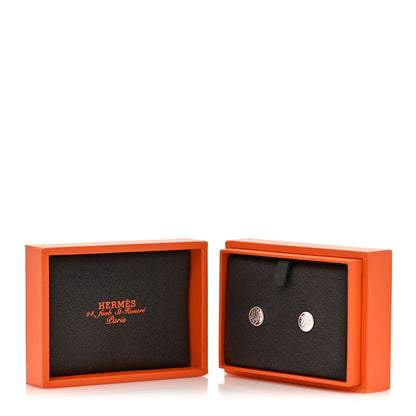 Hermes Sterling Silver TPM Ex-Libris Earrings 5 of 5