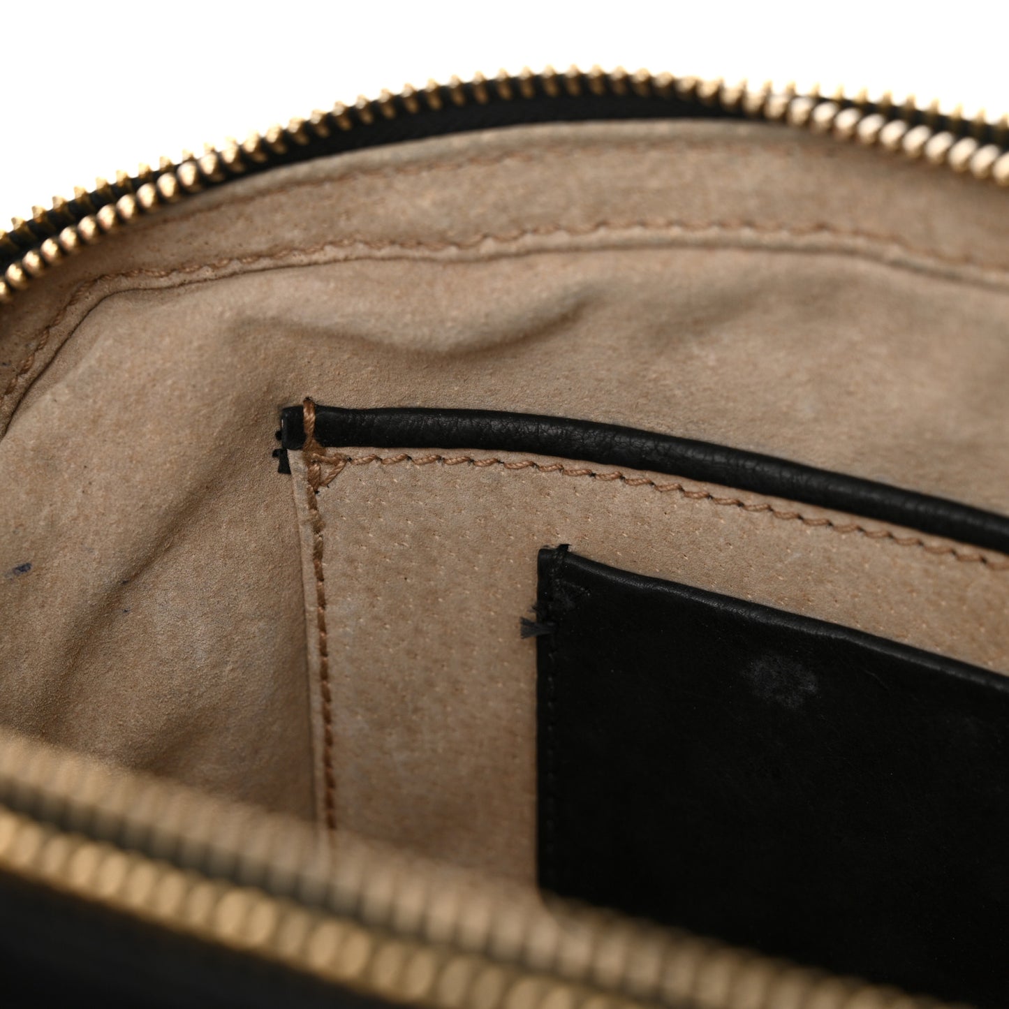 Glace Calf Pushlock Chain Shoulder Bag Black