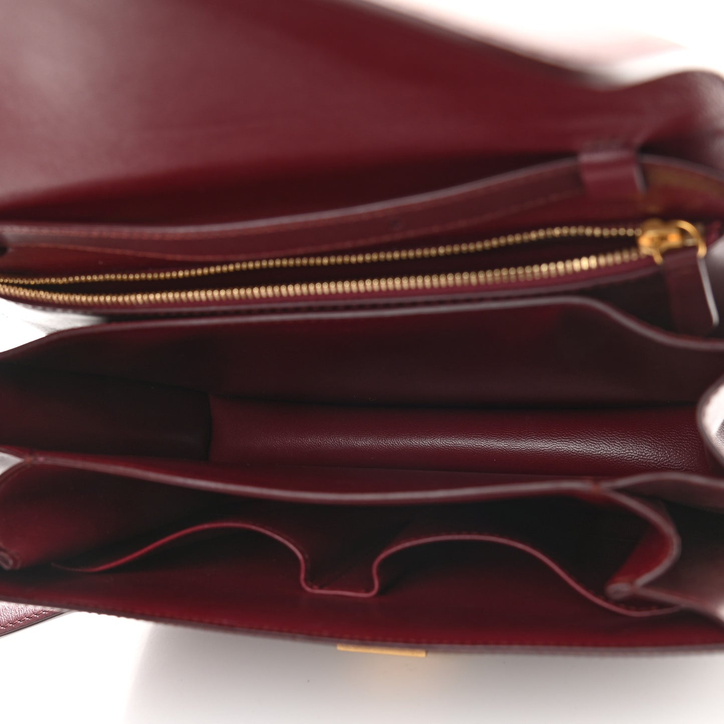 Box Calfskin Medium Classic Box Flap Bag Burgundy