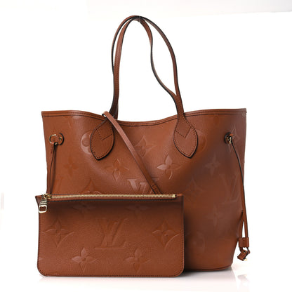 Louis Vuitton Empreinte Monogram Giant Neverfull MM Cognac 3 of 11