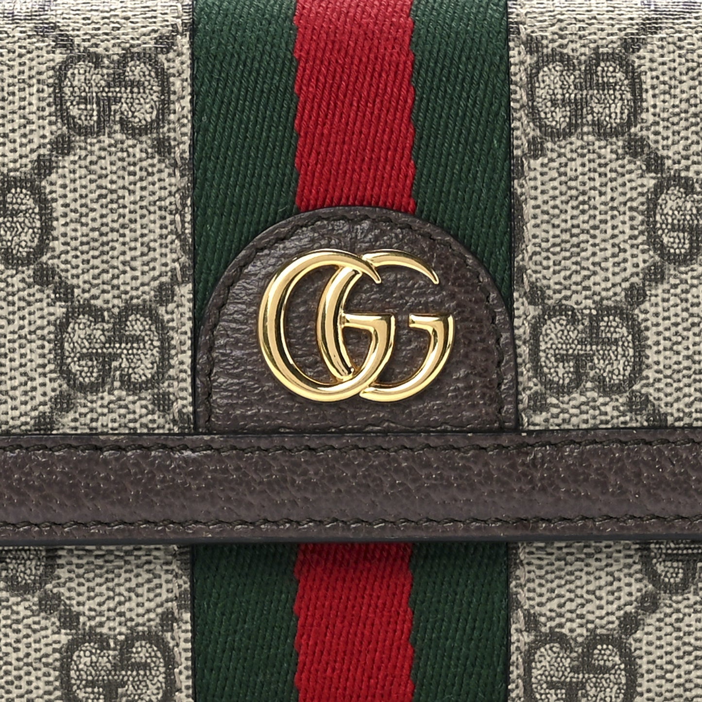 GG Supreme Monogram Web Ophidia Continental Wallet Brown