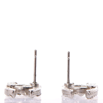 Chanel Crystal CC Earrings Silver 4 of 7