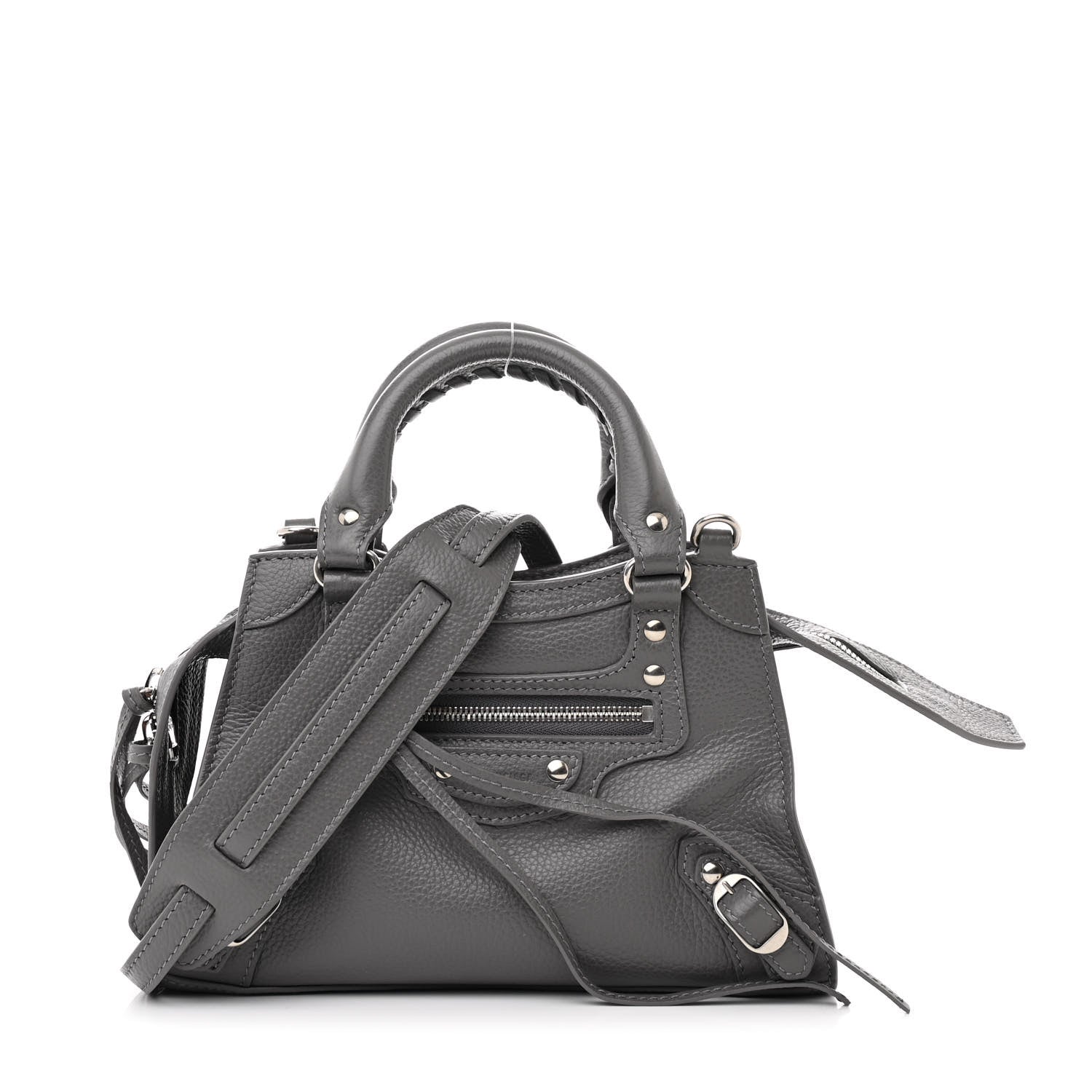 Balenciaga Grained Calfskin Neo Classic Silver Hardware Mini City Dark Grey 1 of 11