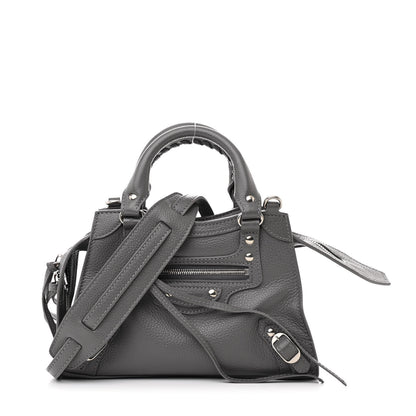 Balenciaga Grained Calfskin Neo Classic Silver Hardware Mini City Dark Grey 1 of 11