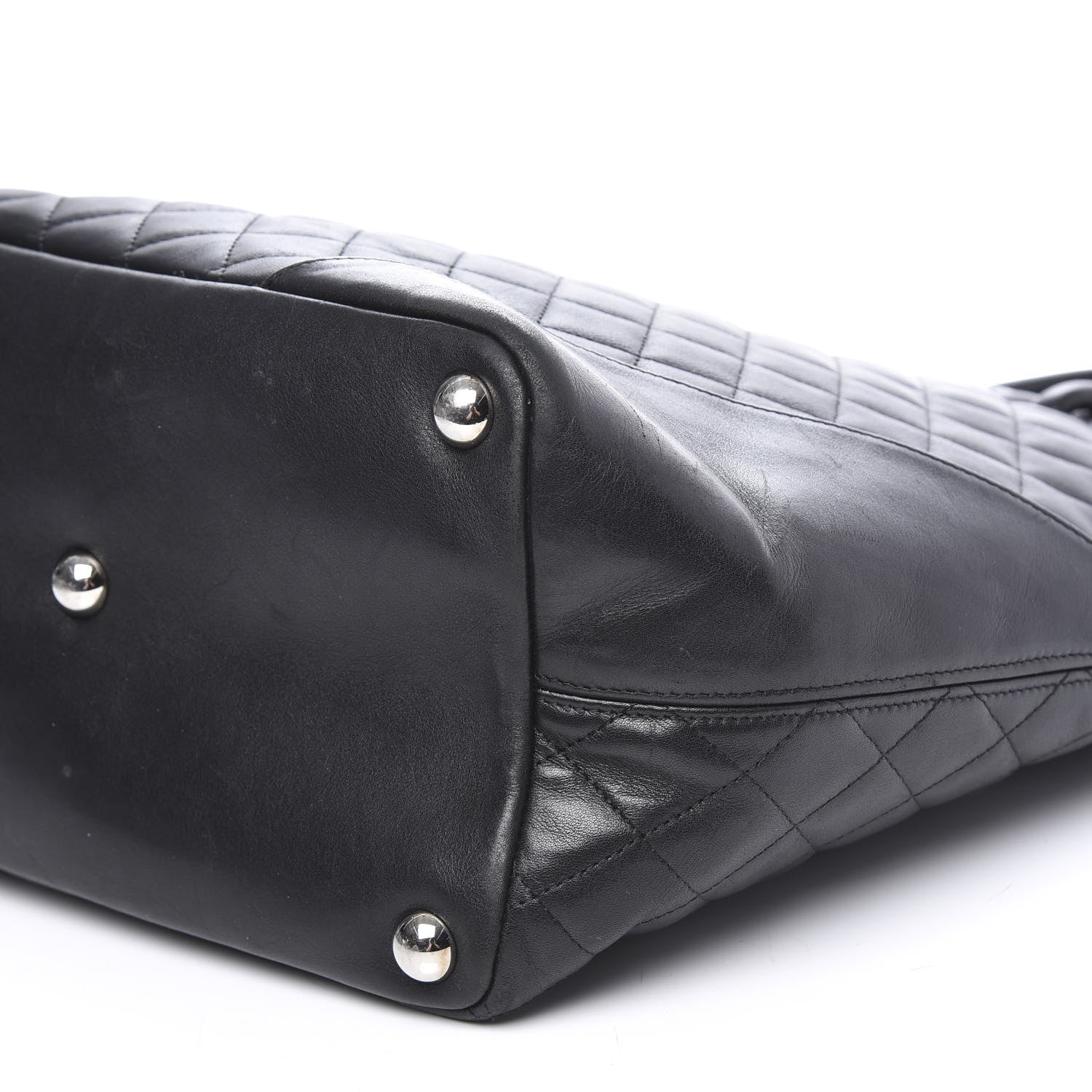 Chanel Calfskin Quilted Large Cambon Tote Black White 14 of 15