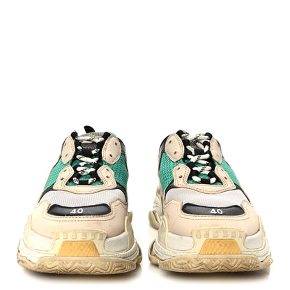 Balenciaga Fabric Mesh Womens Triple S Sneakers 40 Jaune Beige Vert Black Gris 3 of 8