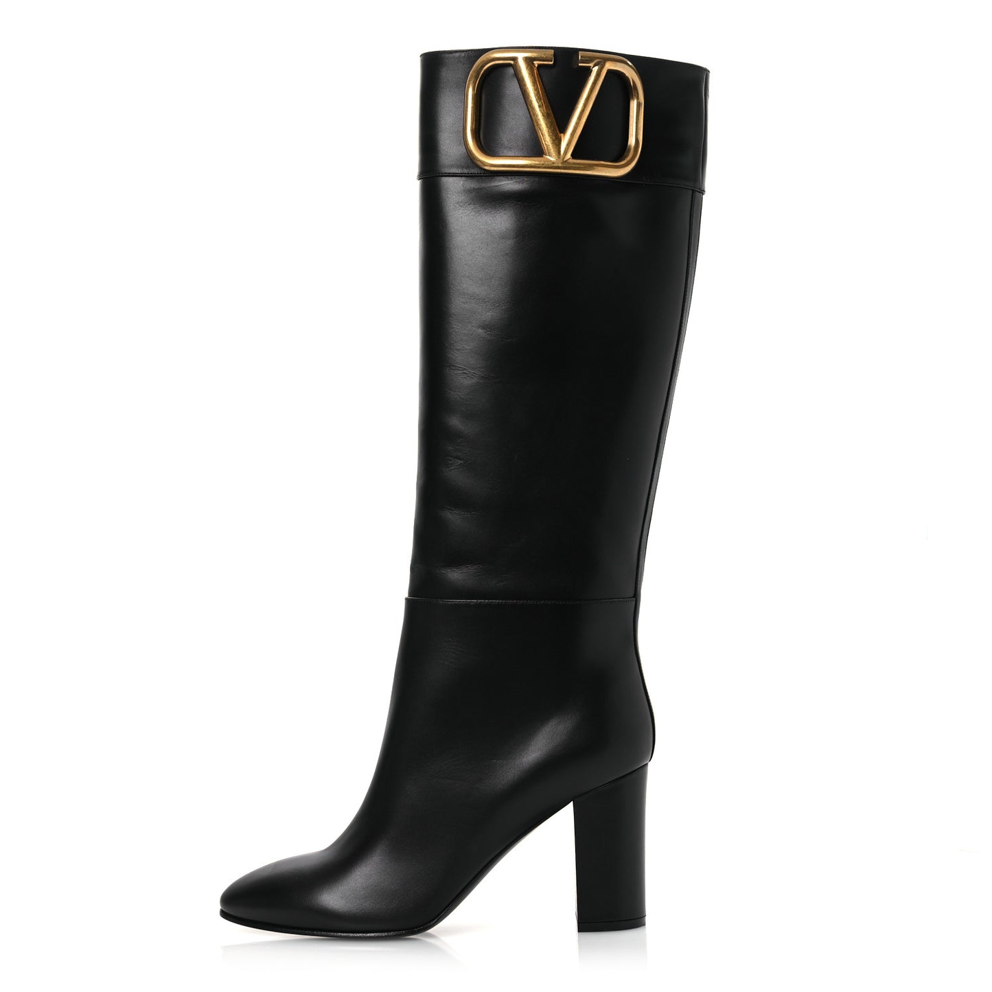 Calfskin Vlogo Knee High 85mm Boots 41 Black