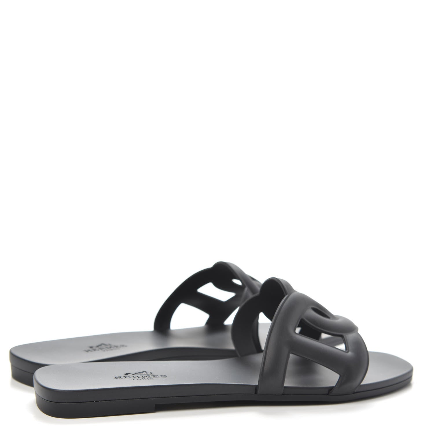 Hermes Rubber Aloha Sandals 36 Black 4 of 8