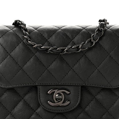 Chanel Crumpled Calfskin Quilted Mini Square Flap So Black 8 of 10