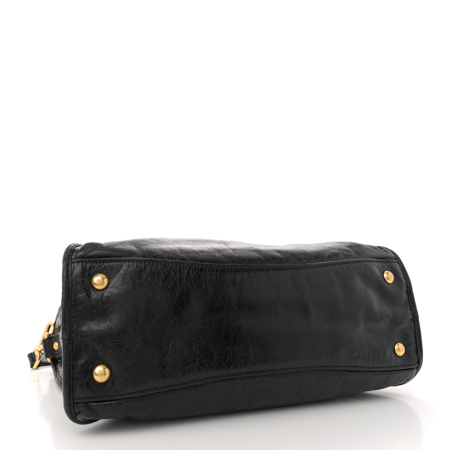 Vitello Shine Zip Tote Black
