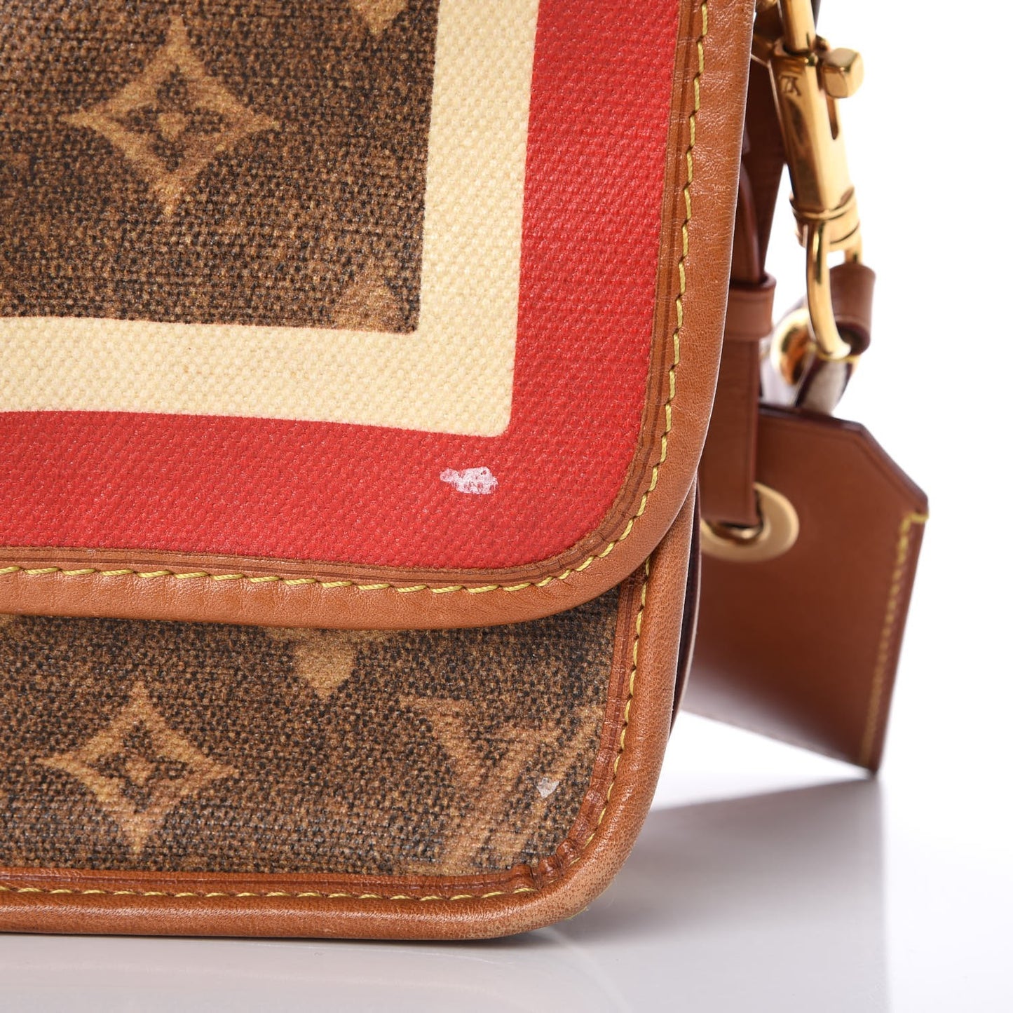 Monogram Rayures Tisse Clutch Red