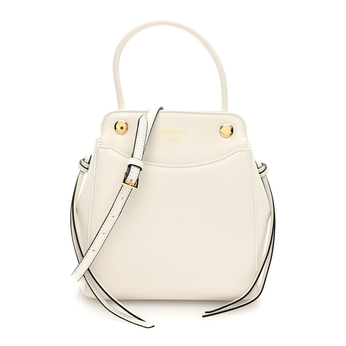 Calfskin Mini Carry Shoulder Bag White
