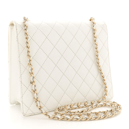 Chanel Glazed Calfskin Stitched Mini Square Flap White 3 of 14
