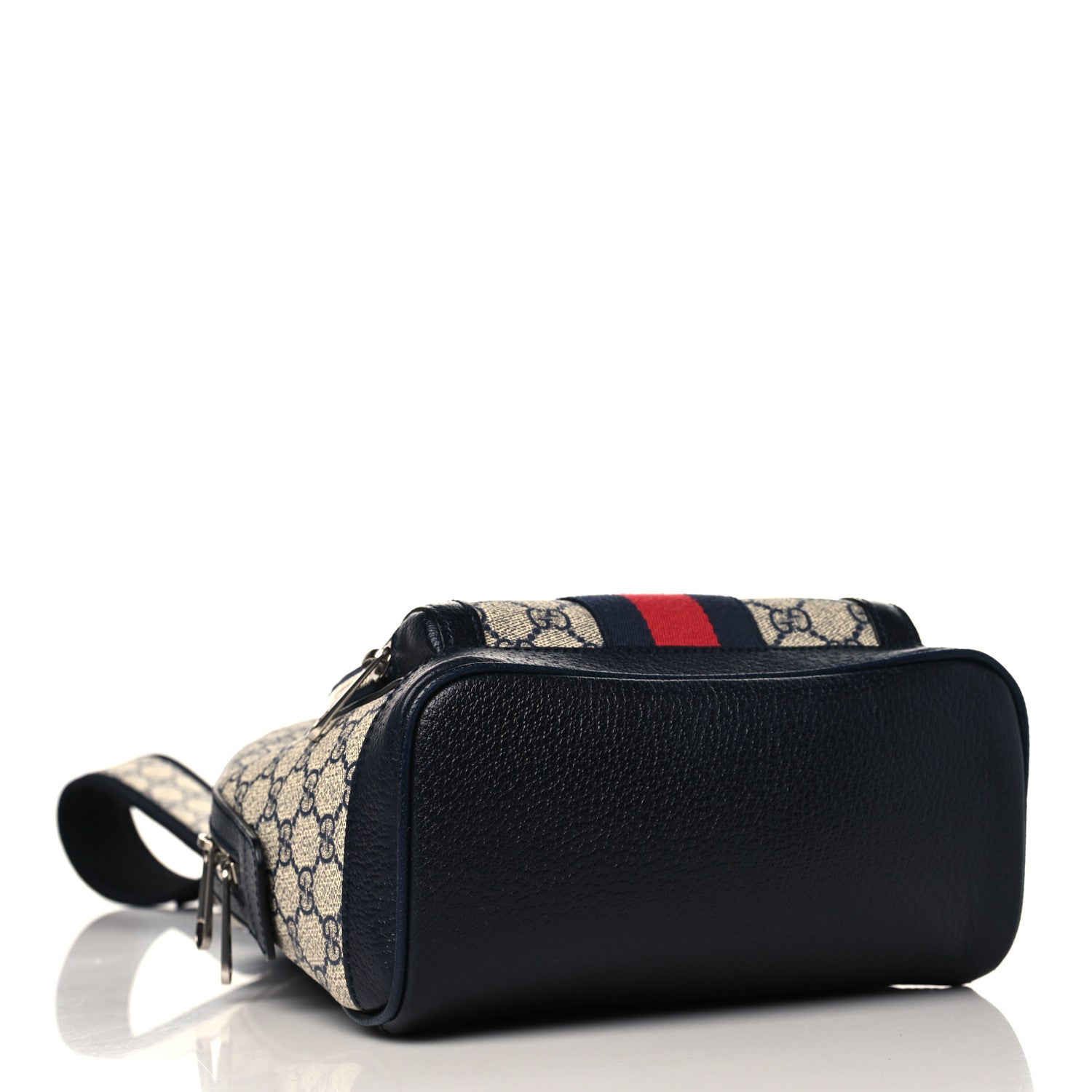 Gucci GG Supreme Monogram Textured Dollar Calfskin Web Small Ophidia Day Backpack Beige Blue Black 4 of 11