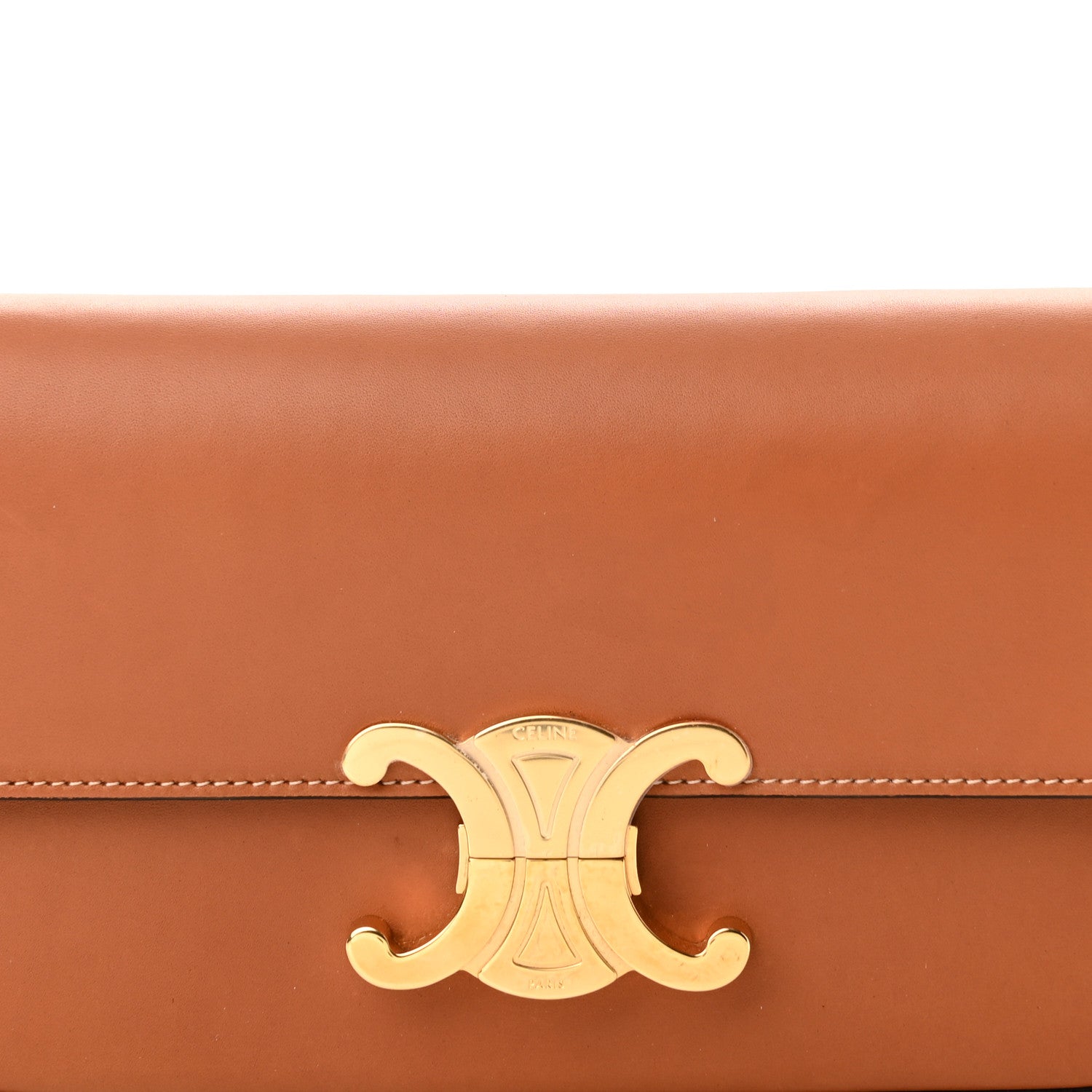 Celine Natural Calfskin Triomphe Shoulder Bag Tan 8 of 10