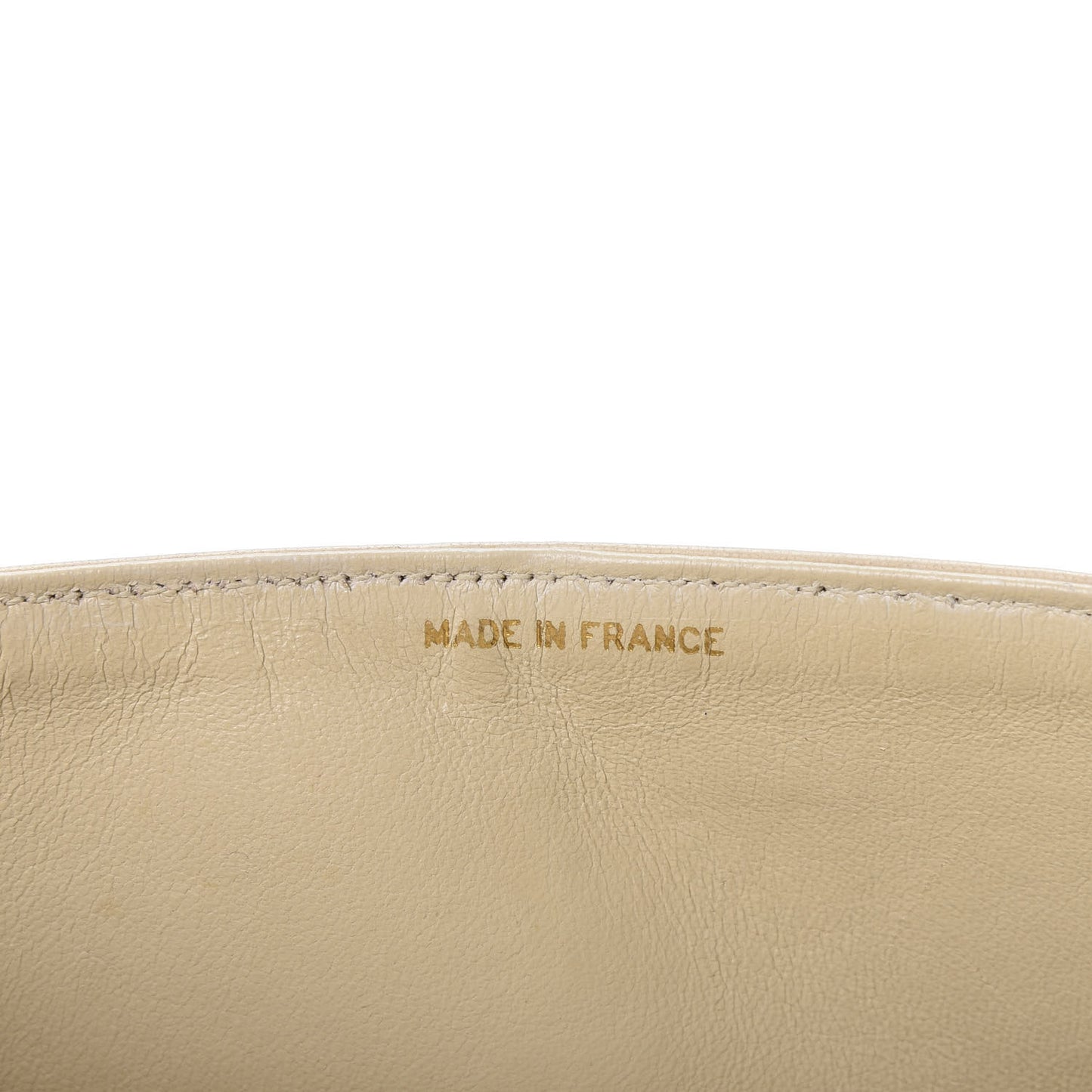 Lambskin Quilted Medium Double Flap Beige