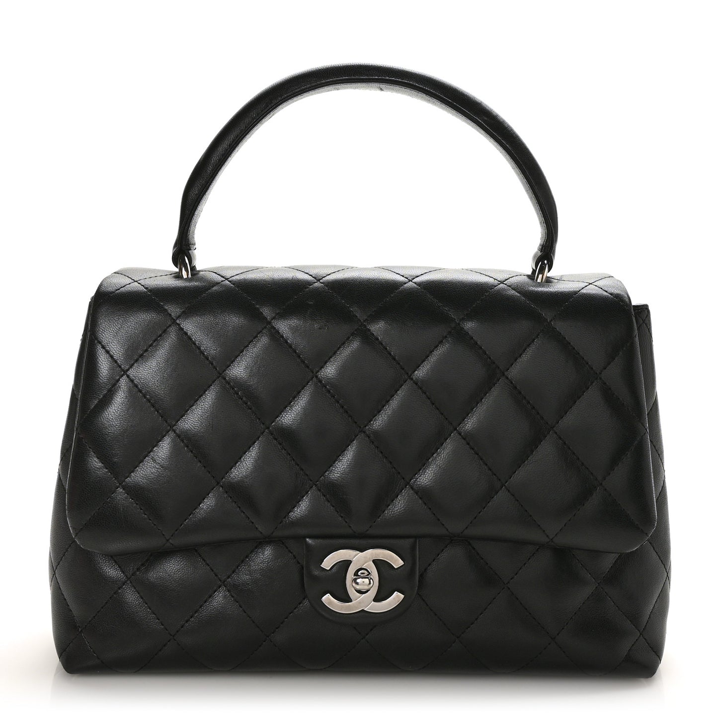 Lambskin Quilted Medium Kelly Flap Black