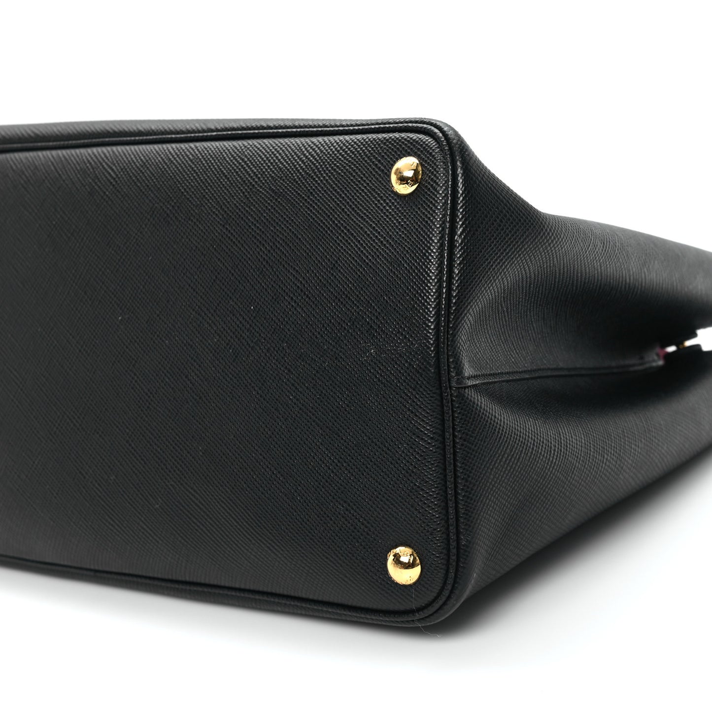 Saffiano Cuir Large Double Bag Black Fuoco