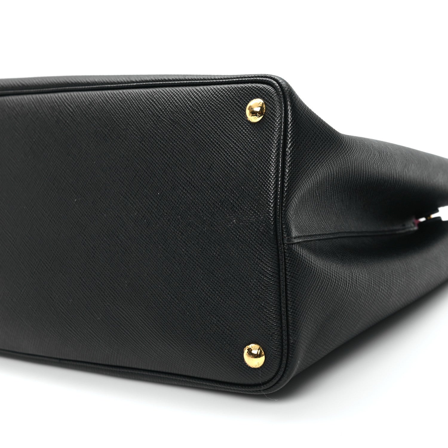 Prada Saffiano Cuir Large Double Bag Black Fuoco 9 of 11