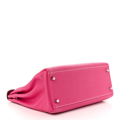 Hermes Epsom Candy Kelly Retourne 32 Rose Tyrien Rubis 4 of 10