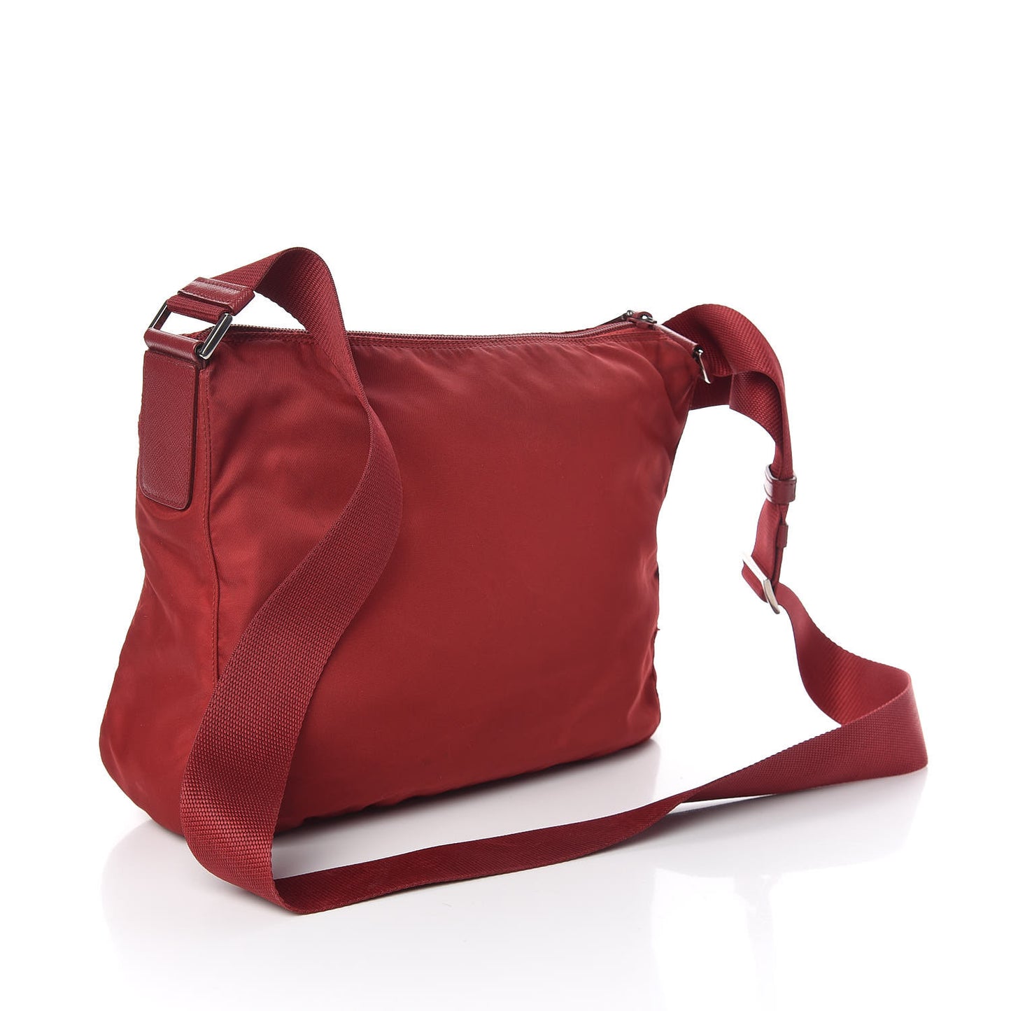 Tessuto Nylon Flat Messenger Bag Red