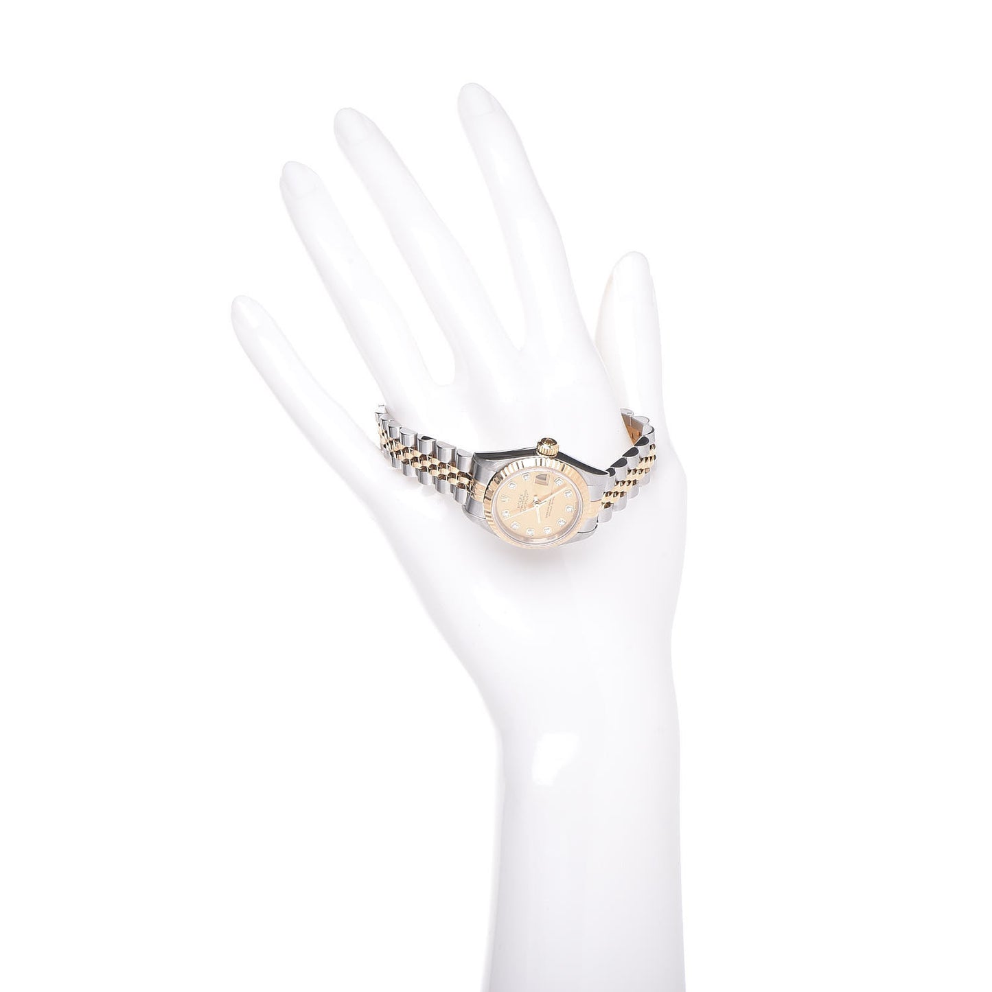 Stainless Steel 18K Yellow Gold Diamond 26mm Oyster Perpetual Datejust Watch Champagne 79173