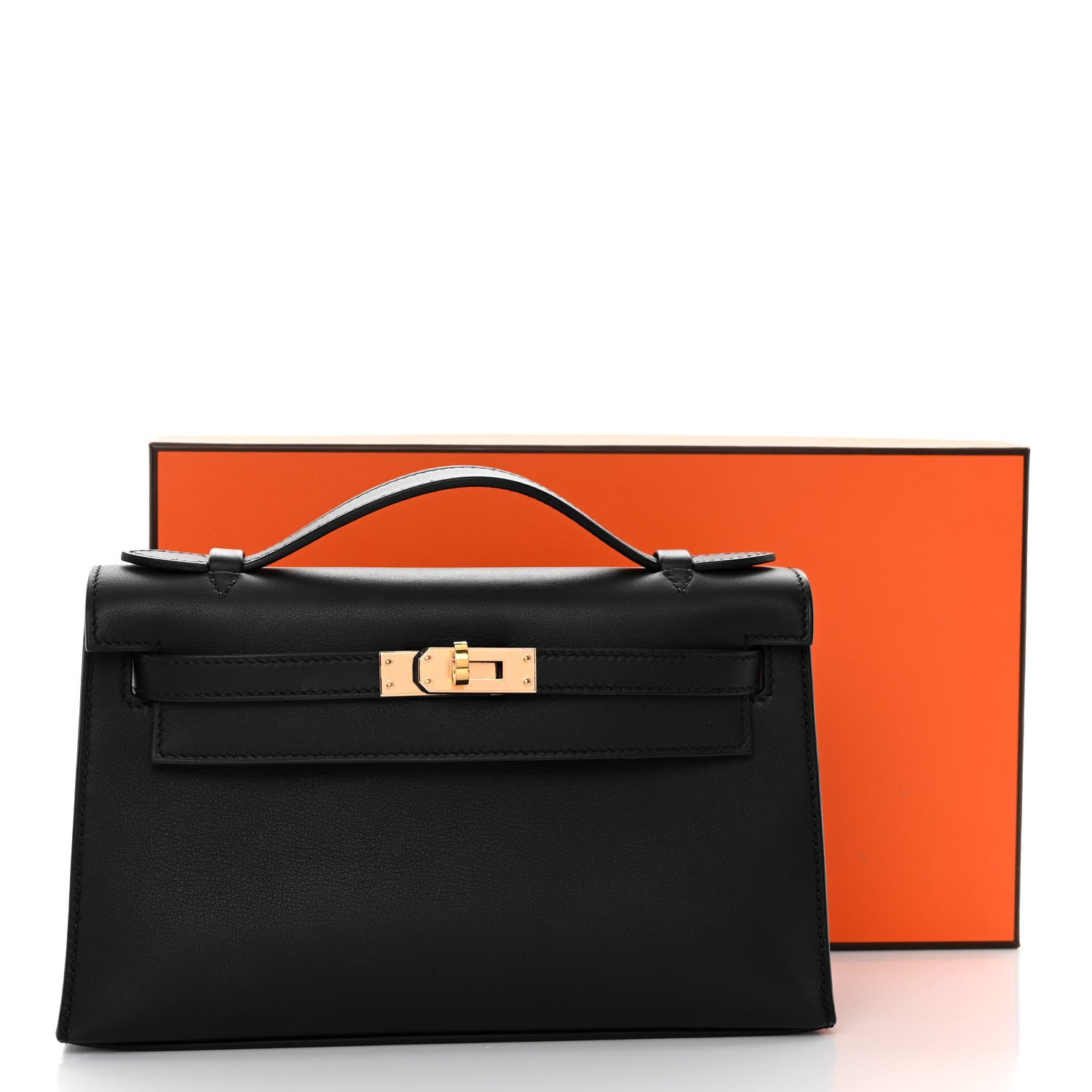 Hermes Swift Kelly Pochette Clutch Black 12 of 12