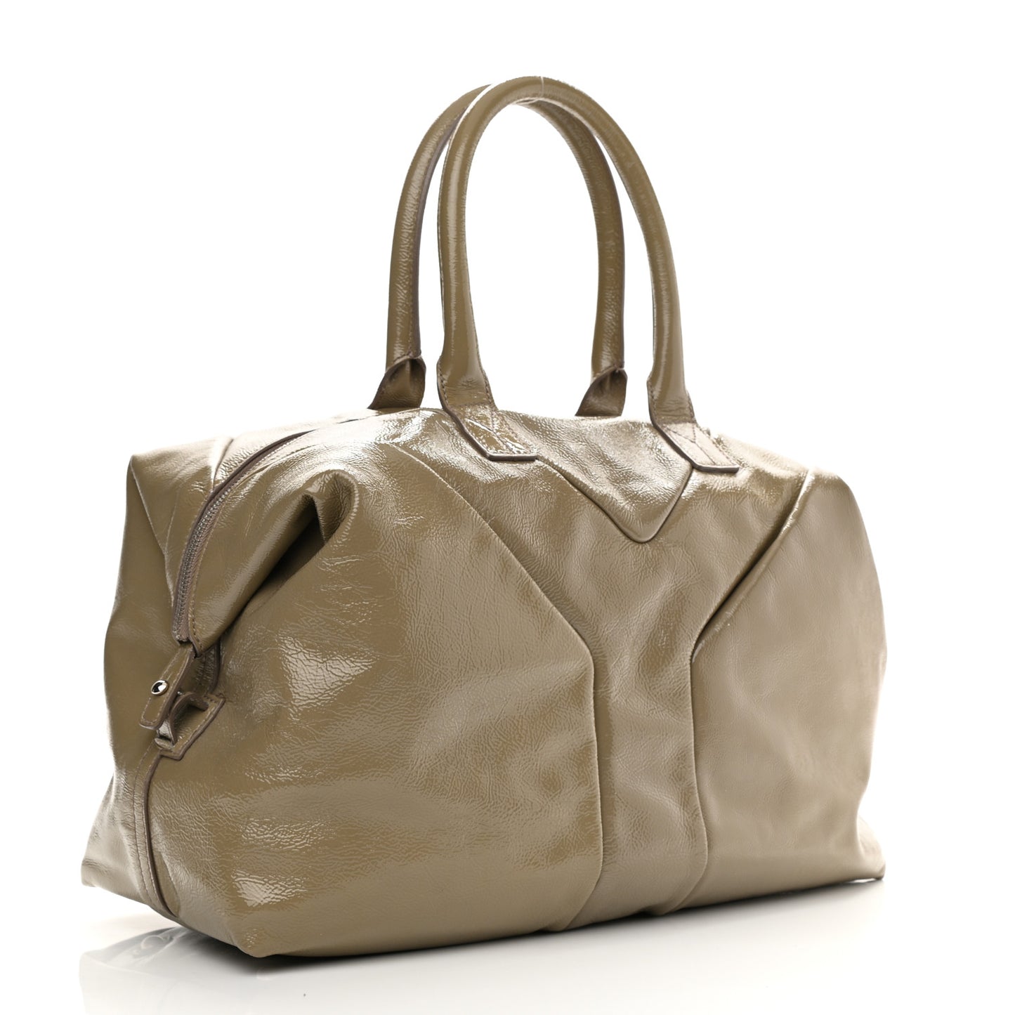 Textured Patent Medium Easy Sac Taupe