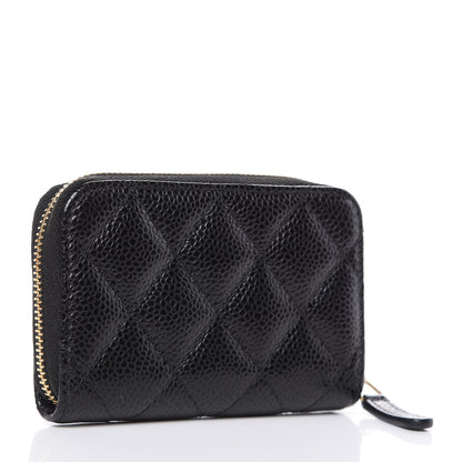 Chanel Caviar Quilted Zip Coin Purse Black 3 of 7