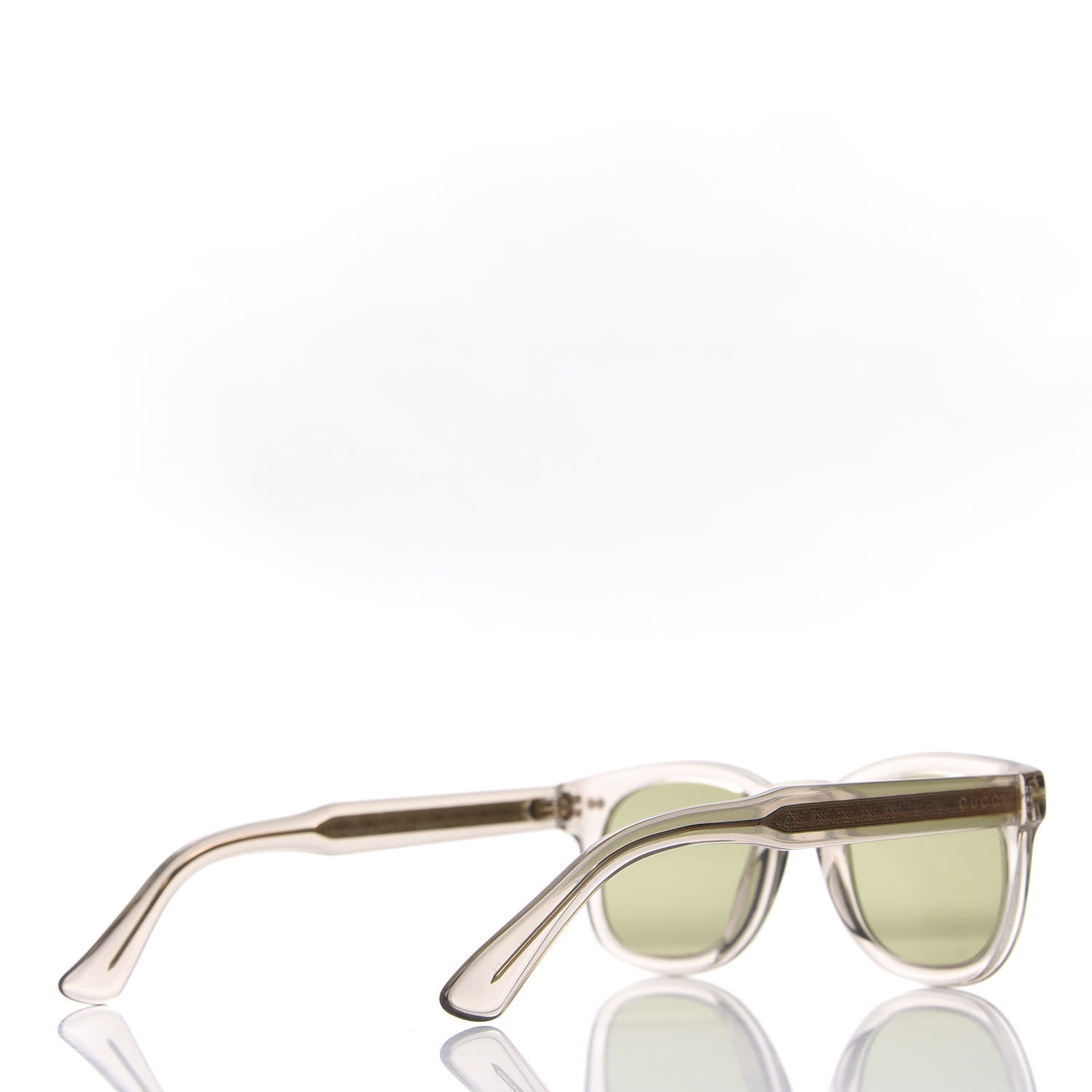 Gucci Acetate Square Frame Opulent Luxury GG0181S Sunglasses Grey Transparent 4 of 8