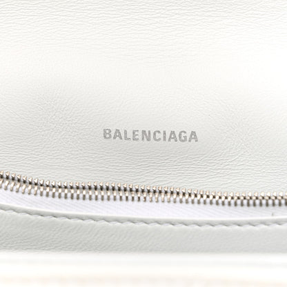 Balenciaga Crushed Calfskin Quilted Medium Crush Chain Bag Optic White 6 of 11
