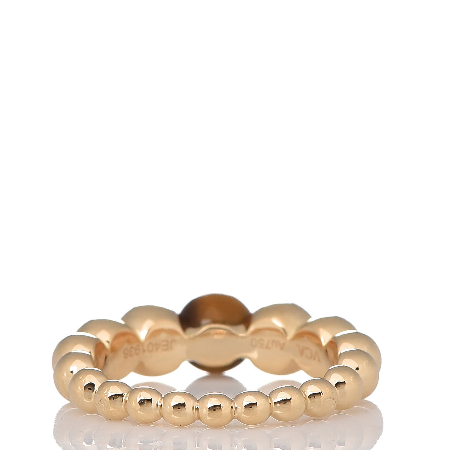Van Cleef & Arpels 18K Yellow Gold Tiger's Eye Perlee Couleurs Variation Ring 50 5.25 4 of 9