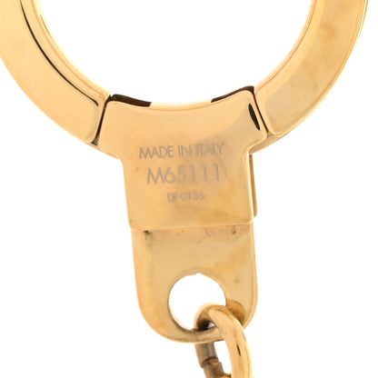 Louis Vuitton Brass Enamel Fleur De Monogram Bag Charm Chain Gold 3 of 5