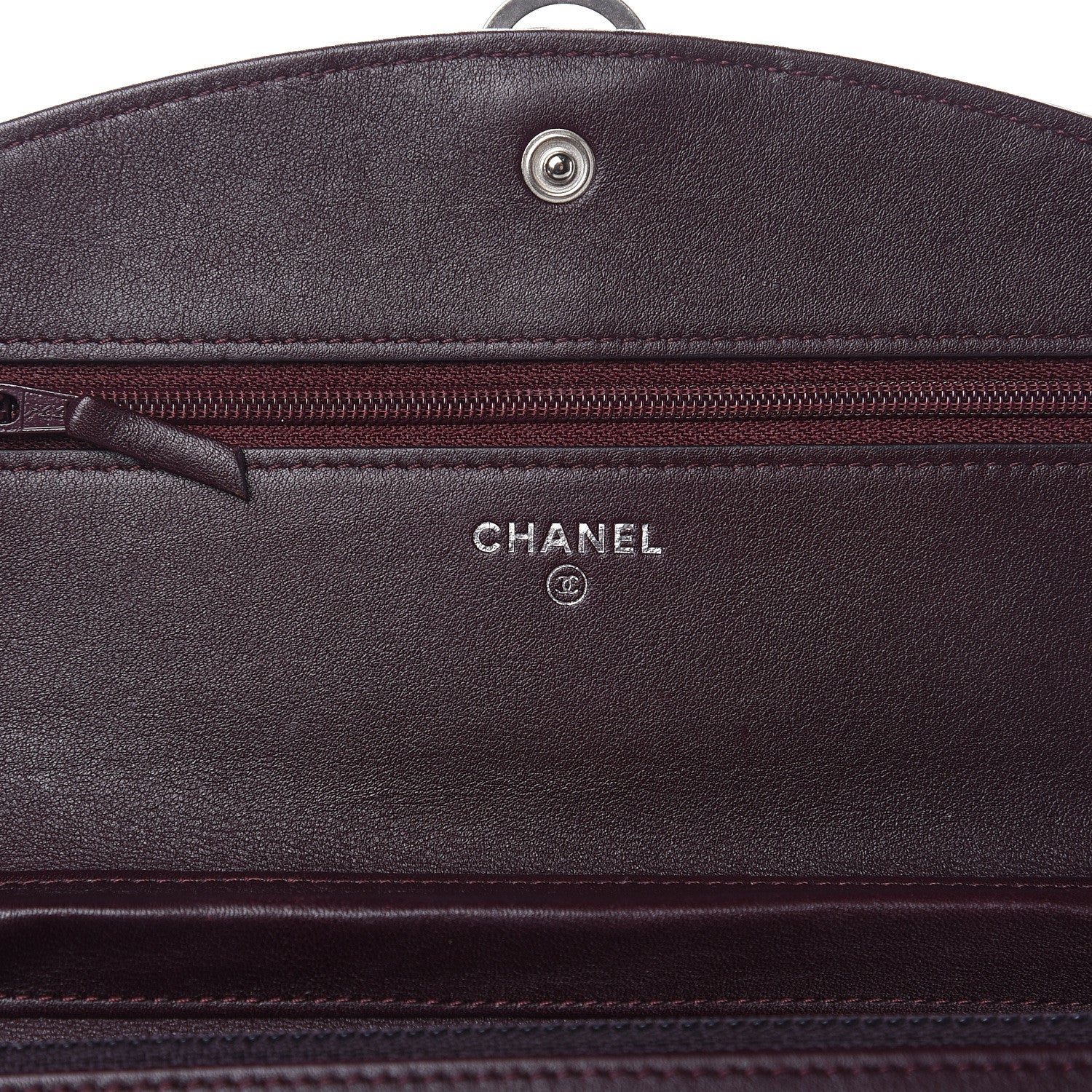 Chanel Patent Coco Cabas Wallet On Chain WOC Burgundy 6 of 11