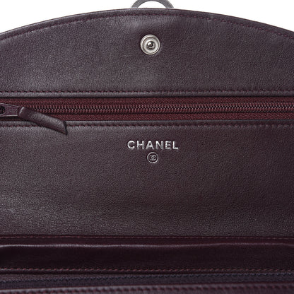Chanel Patent Coco Cabas Wallet On Chain WOC Burgundy 6 of 11
