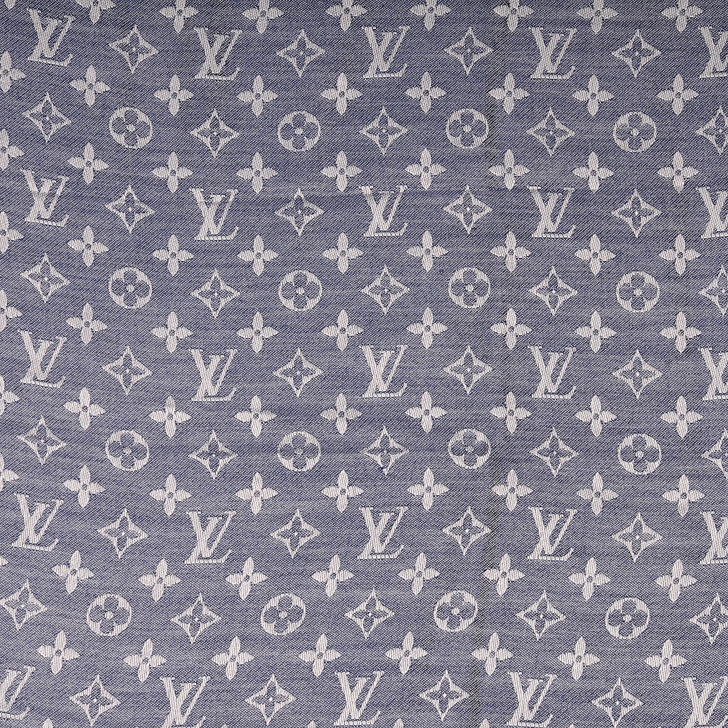 Louis Vuitton Wool Silk Monogram Denim Shawl Blue 3 of 4