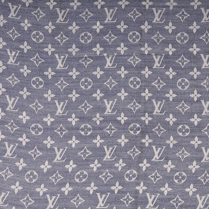 Louis Vuitton Wool Silk Monogram Denim Shawl Blue 3 of 4
