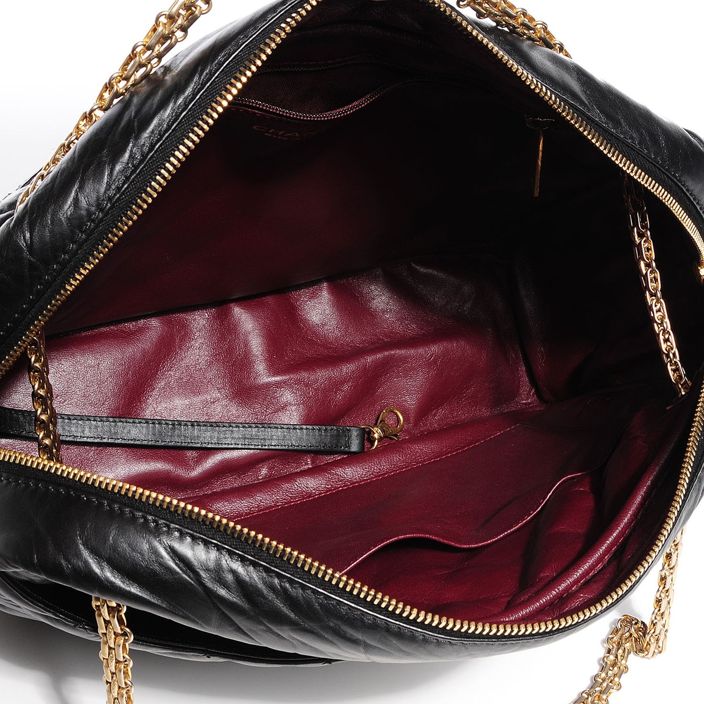 Aged Calfskin Quilted Large Reissue Camera Case Black