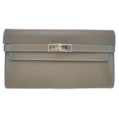 Hermes Epsom Candy Kelly Longue Wallet Bleu Aztec 1 of 11