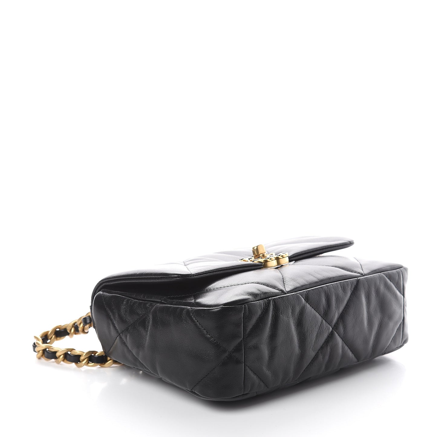 Goatskin Quilted Medium 19 Flap Black