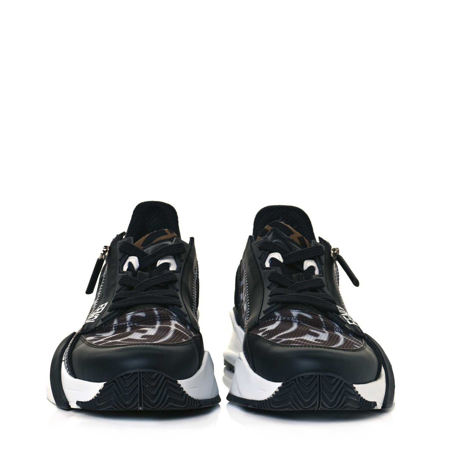X SARAH COLEMAN Nylon Lycra FF Vertigo Fendi Flow Low Top Sneakers 40 Black