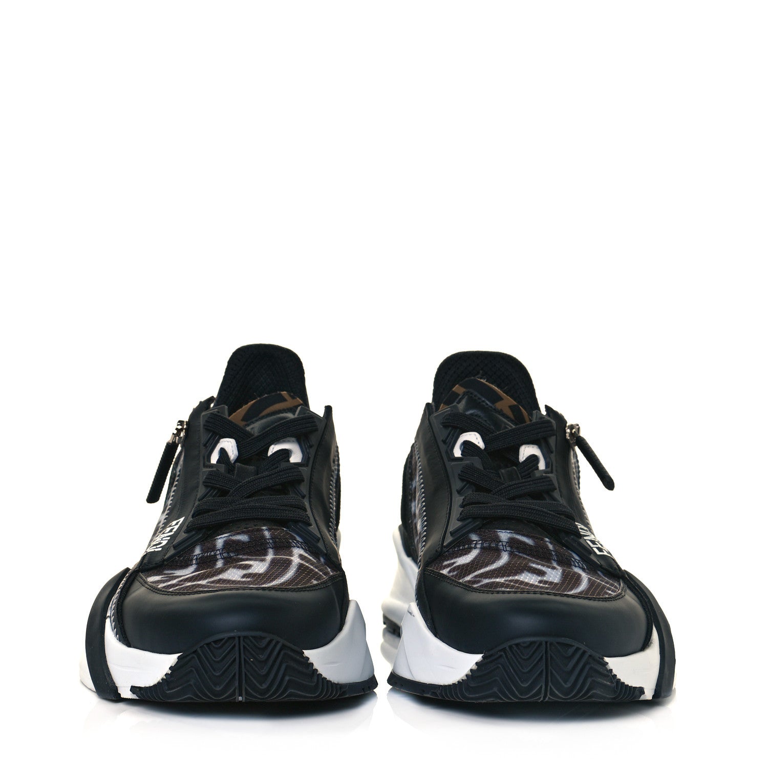 Fendi X SARAH COLEMAN Nylon Lycra FF Vertigo Fendi Flow Low Top Sneakers 40 Black 2 of 9