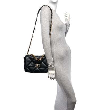 Chanel Lambskin Quilted Medium Chanel 19 Flap Black 2 of 11