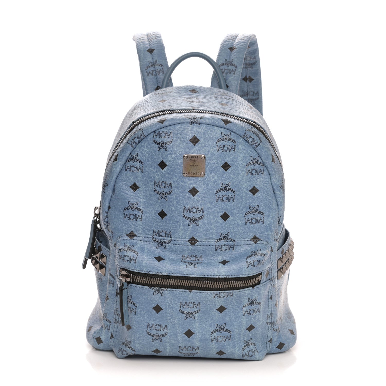 MCM Visetos Small Side Stud Stark Backpack Munich Blue 1 of 12