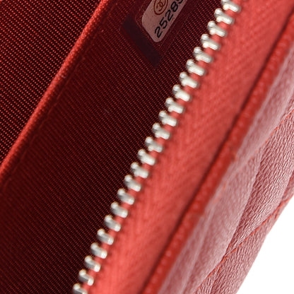 Chanel Caviar Quilted Zip Coin Purse Red 7 of 8