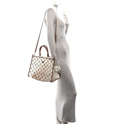 Miu Miu Nappa Embroidered Floral Shopping Bag Cognac 2 of 11