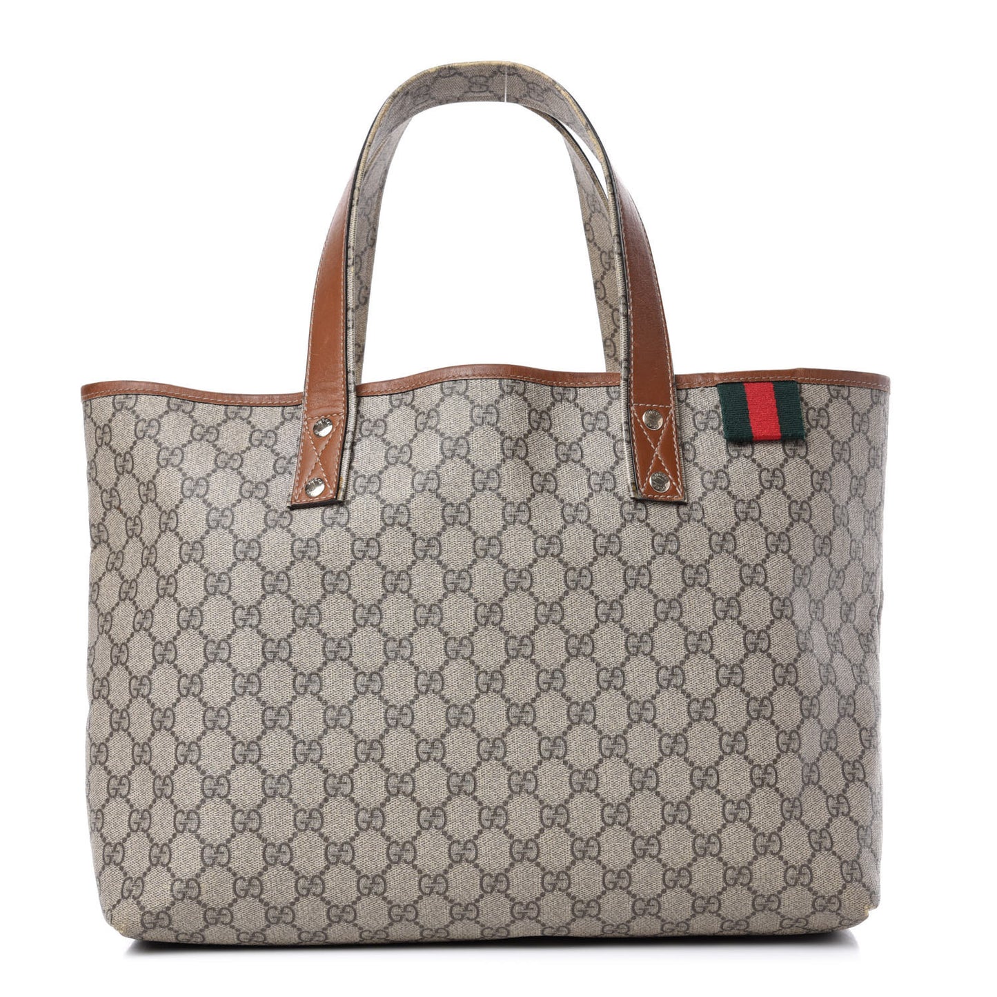GG Plus Monogram Medium Signature Web Loop Tote Brown