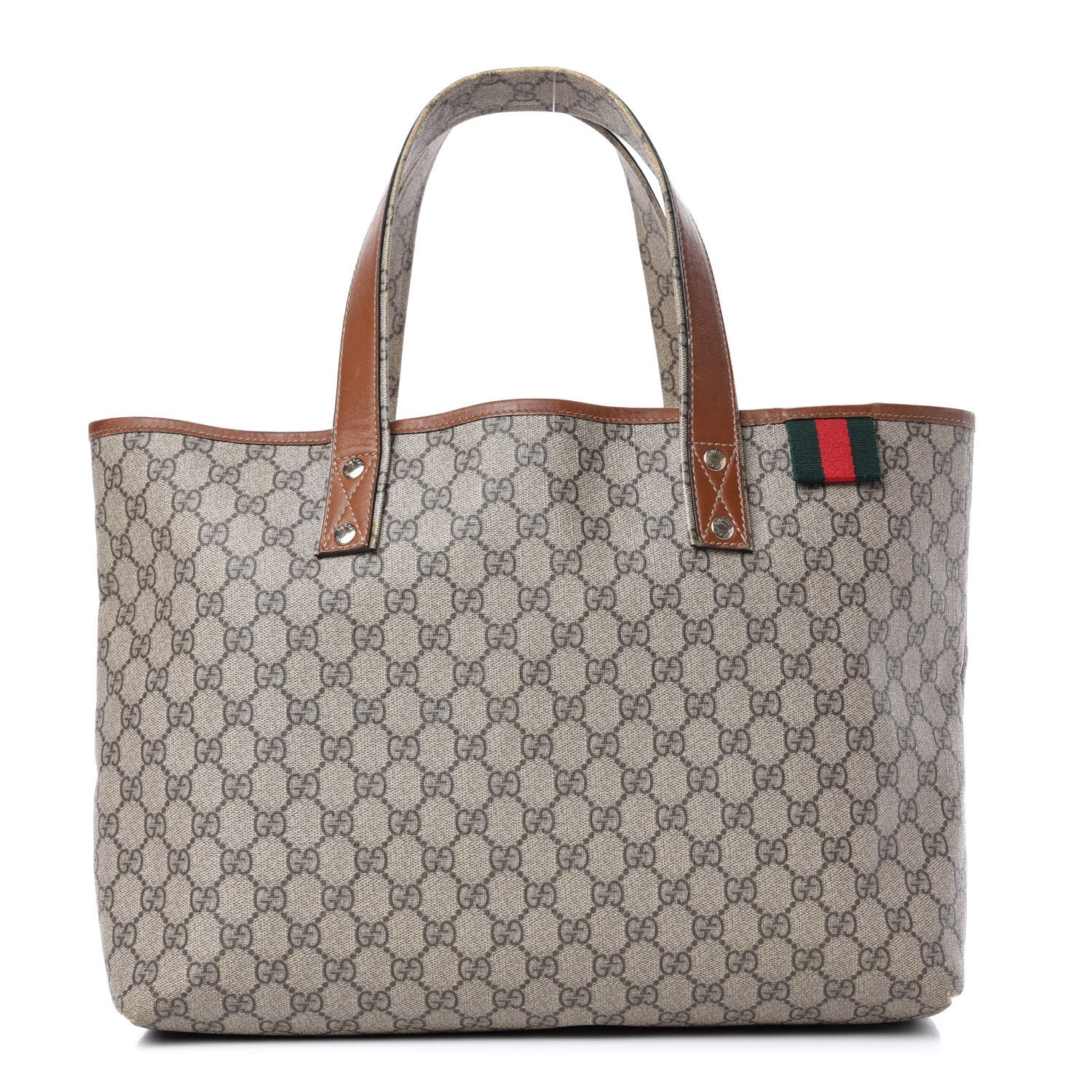 Gucci GG Plus Monogram Medium Signature Web Loop Tote Brown 1 of 16