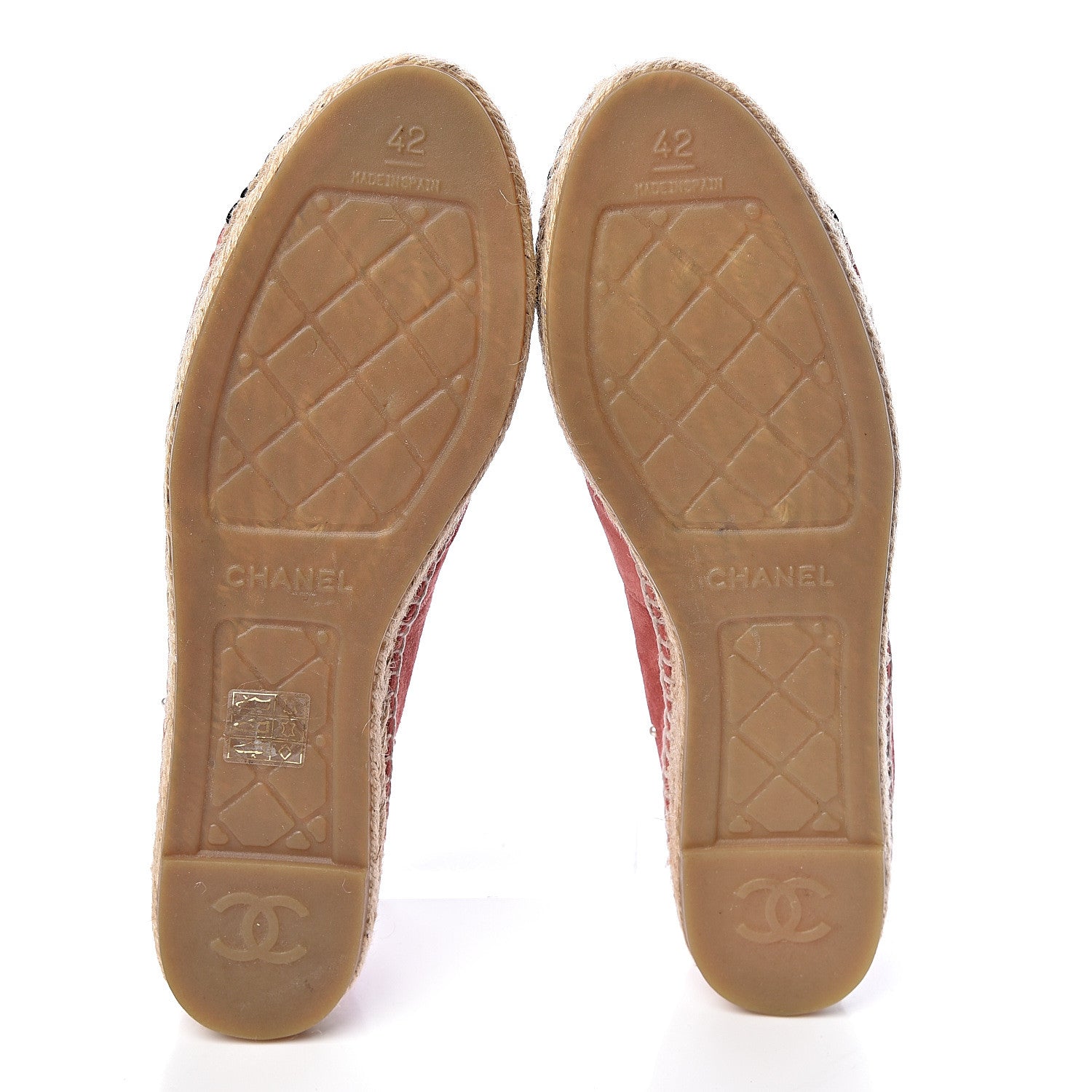 Chanel Suede Pearl CC Espadrilles 42 Pink 5 of 11